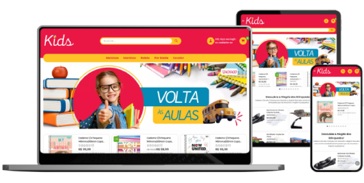 Tema Kids em notebook, tablet e celular